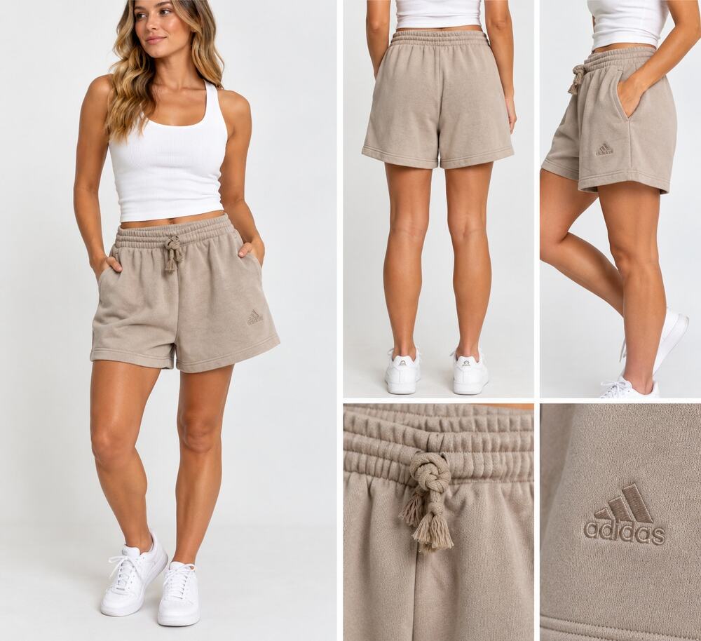 Adidas All SZN Women’s Fleece Sweat Shorts Beige/Taupe Size XL NWT